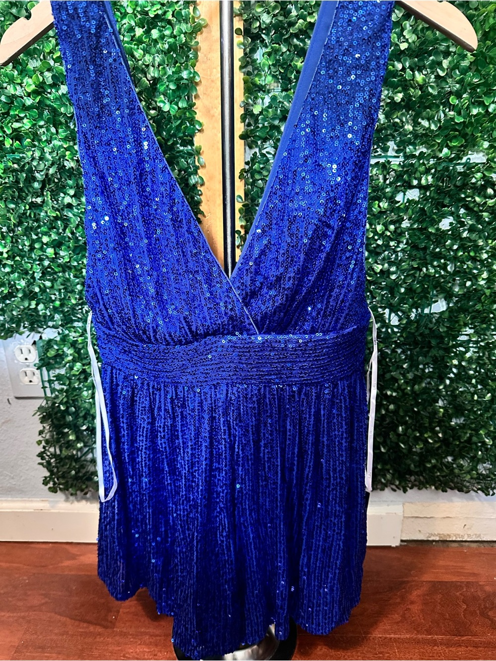 Deep Royal Blue Sequin V-Neck Romper